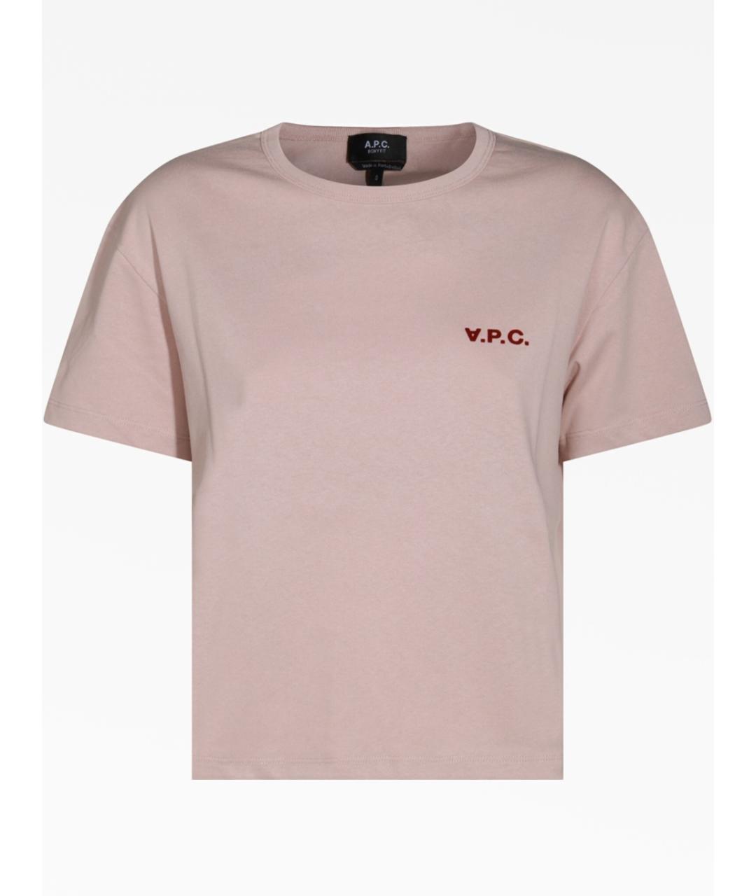 A.P.C. Розовая хлопковая футболка, фото 5