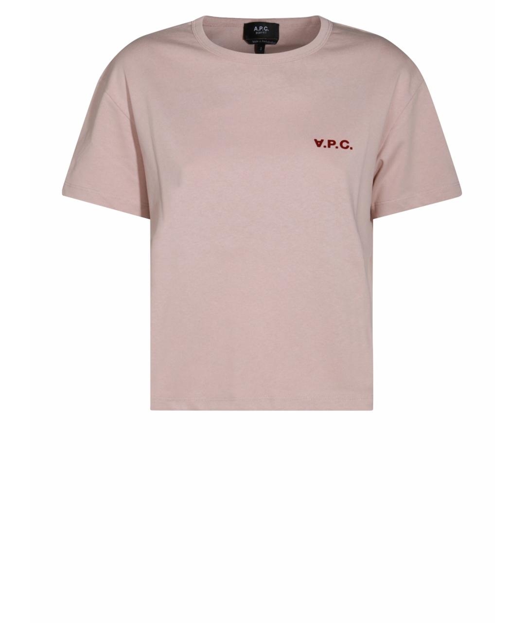 A.P.C. Розовая хлопковая футболка, фото 1
