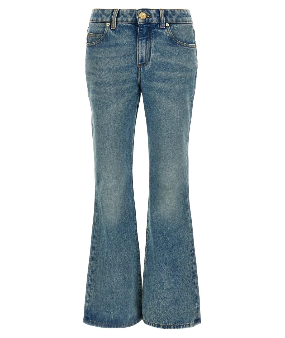 BALMAIN Синие хлопковые джинсы клеш, фото 1