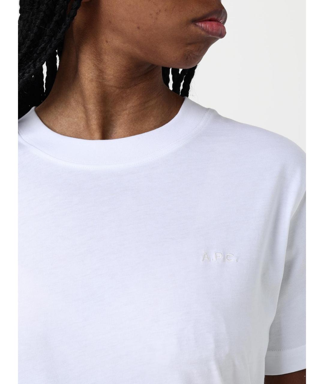 A.P.C. Белая хлопковая футболка, фото 4