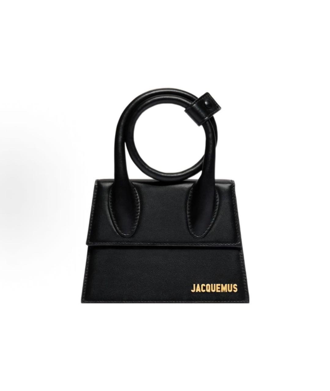 JACQUEMUS Черная кожаная сумка через плечо, фото 6