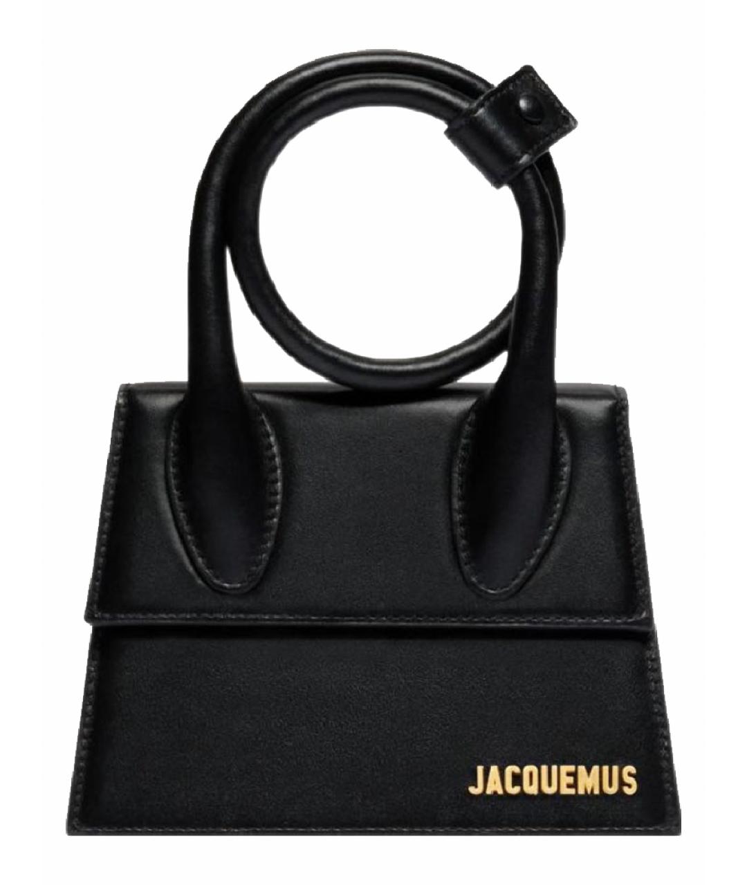 JACQUEMUS Черная кожаная сумка через плечо, фото 1