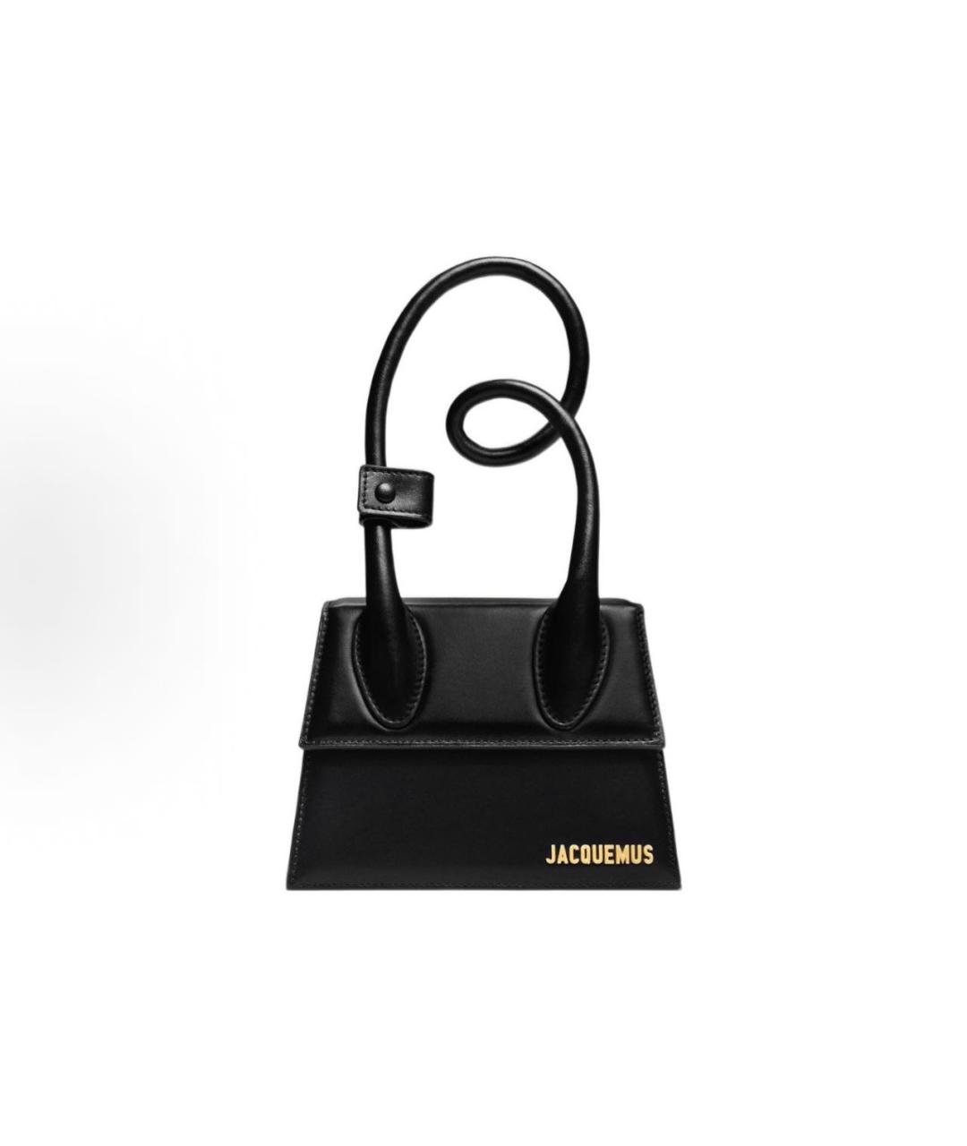 JACQUEMUS Черная кожаная сумка через плечо, фото 2