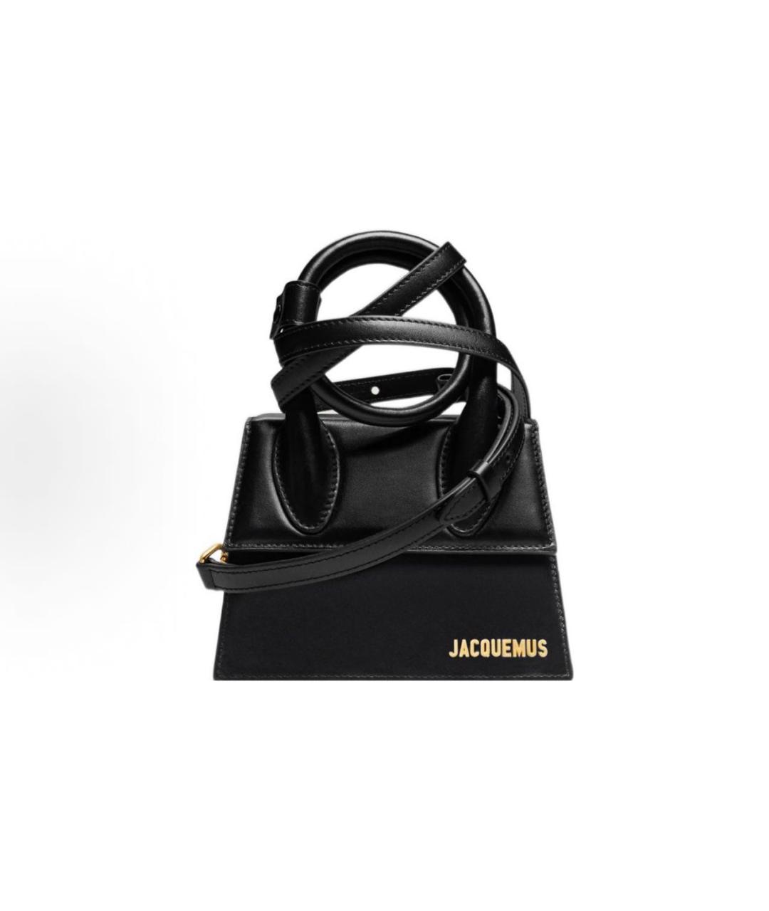 JACQUEMUS Черная кожаная сумка через плечо, фото 3