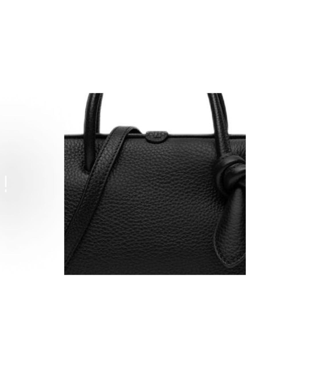 JACQUEMUS Черная кожаная сумка тоут, фото 5