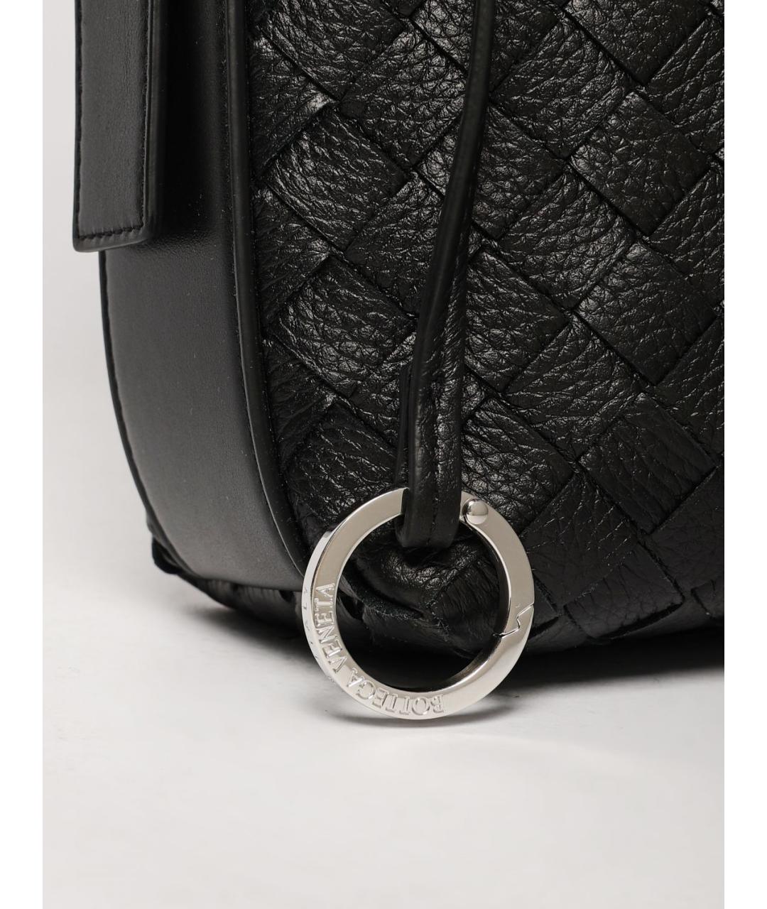BOTTEGA VENETA Черная кожаная сумка на плечо, фото 4