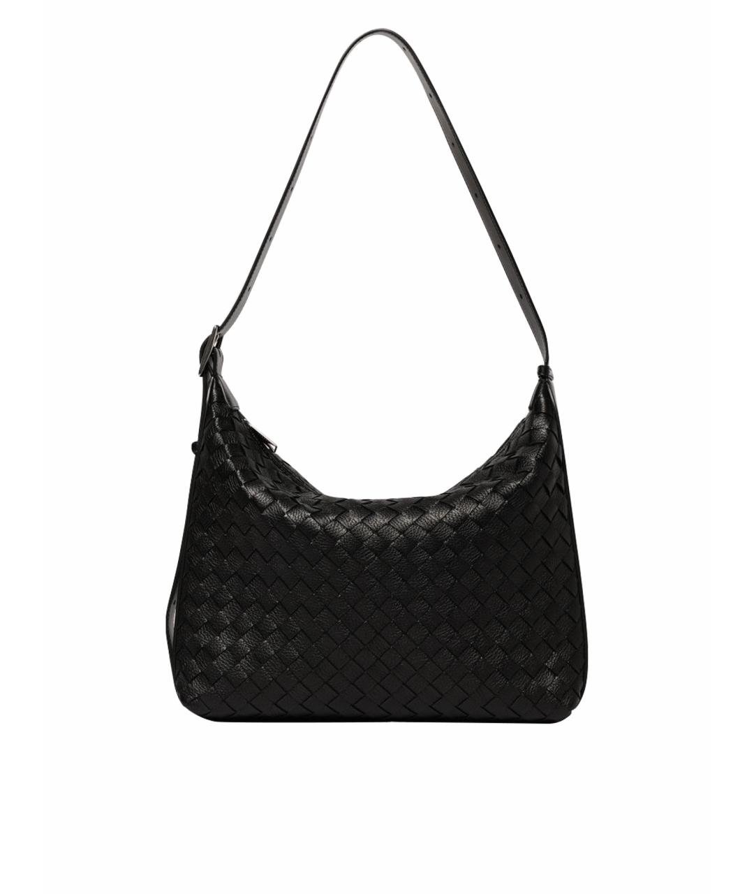 BOTTEGA VENETA Черная кожаная сумка на плечо, фото 1