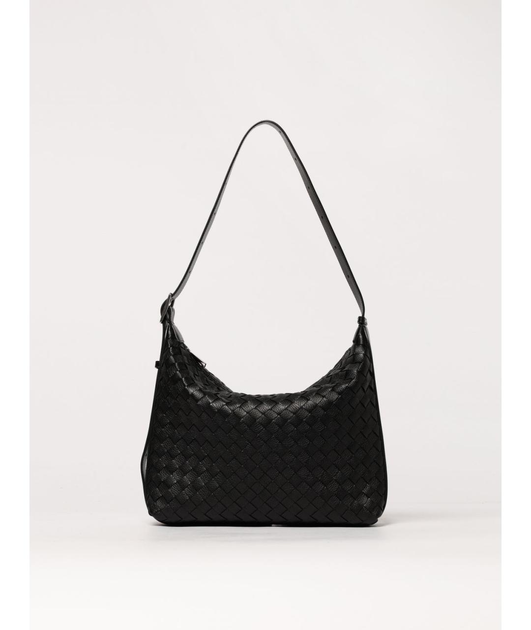 BOTTEGA VENETA Черная кожаная сумка на плечо, фото 6