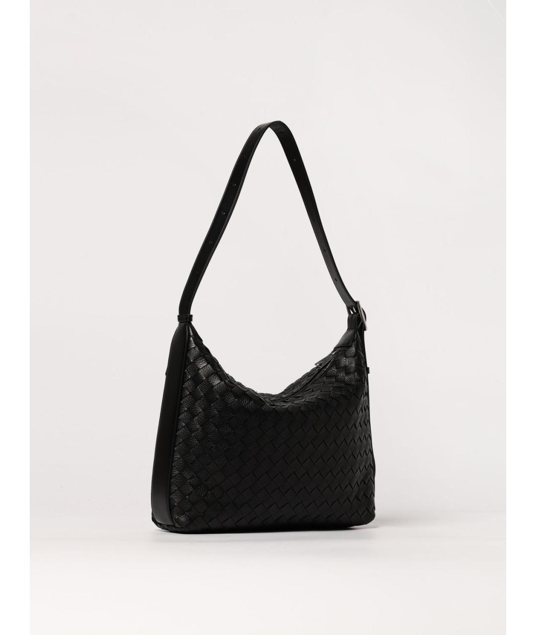 BOTTEGA VENETA Черная кожаная сумка на плечо, фото 3