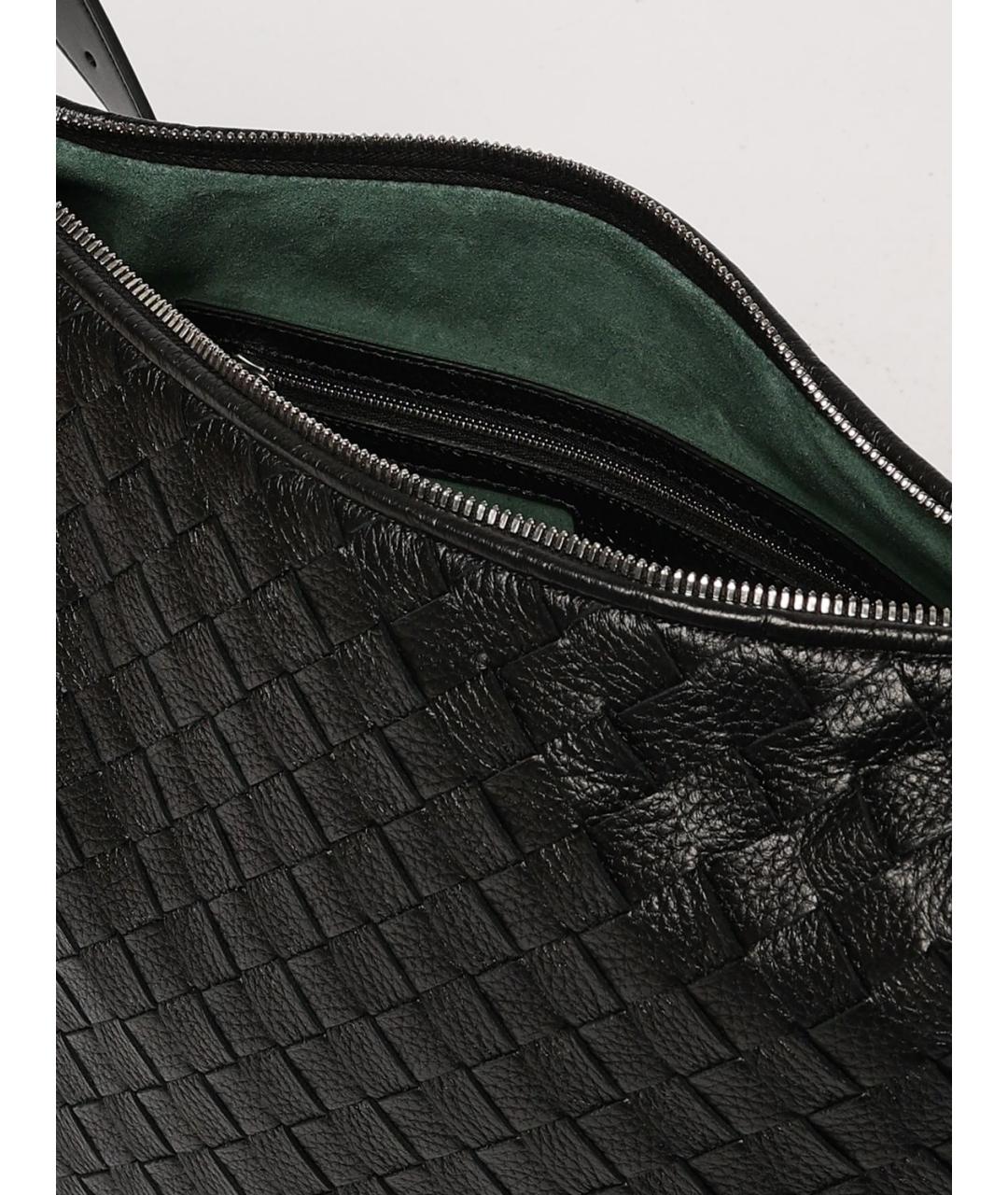 BOTTEGA VENETA Черная кожаная сумка на плечо, фото 5