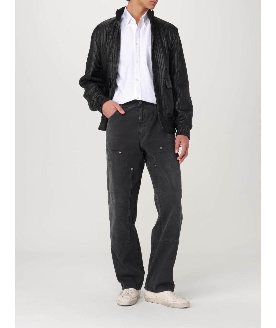 GOLDEN GOOSE DELUXE BRAND Черные хлопковые прямые джинсы, фото 3