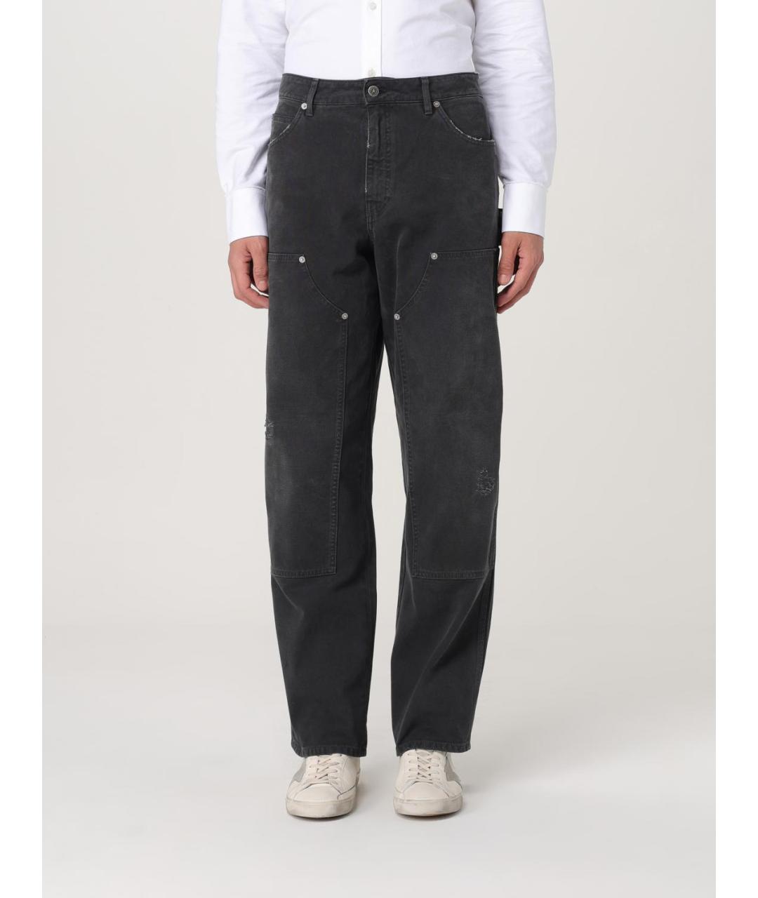 GOLDEN GOOSE DELUXE BRAND Черные хлопковые прямые джинсы, фото 2