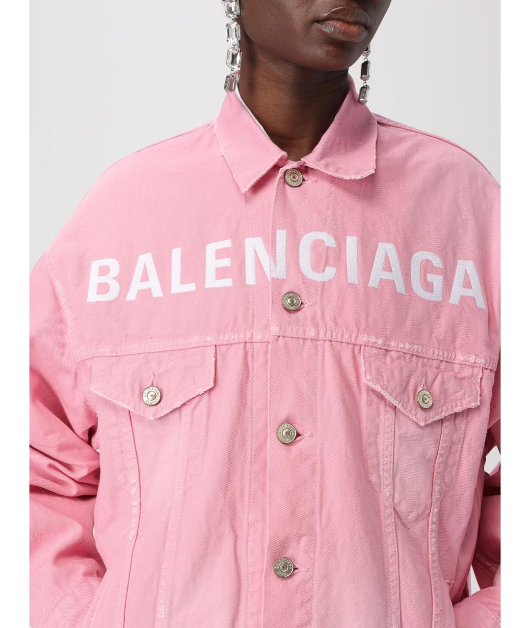 BALENCIAGA Розовая хлопковая куртка, фото 6