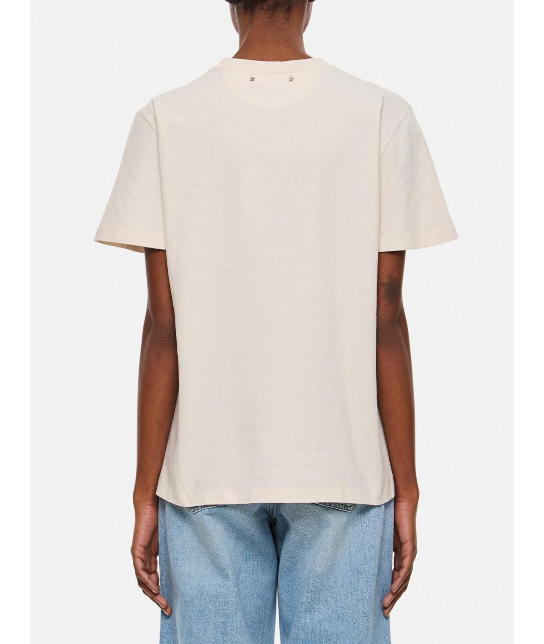 GOLDEN GOOSE DELUXE BRAND Бежевая футболка, фото 4