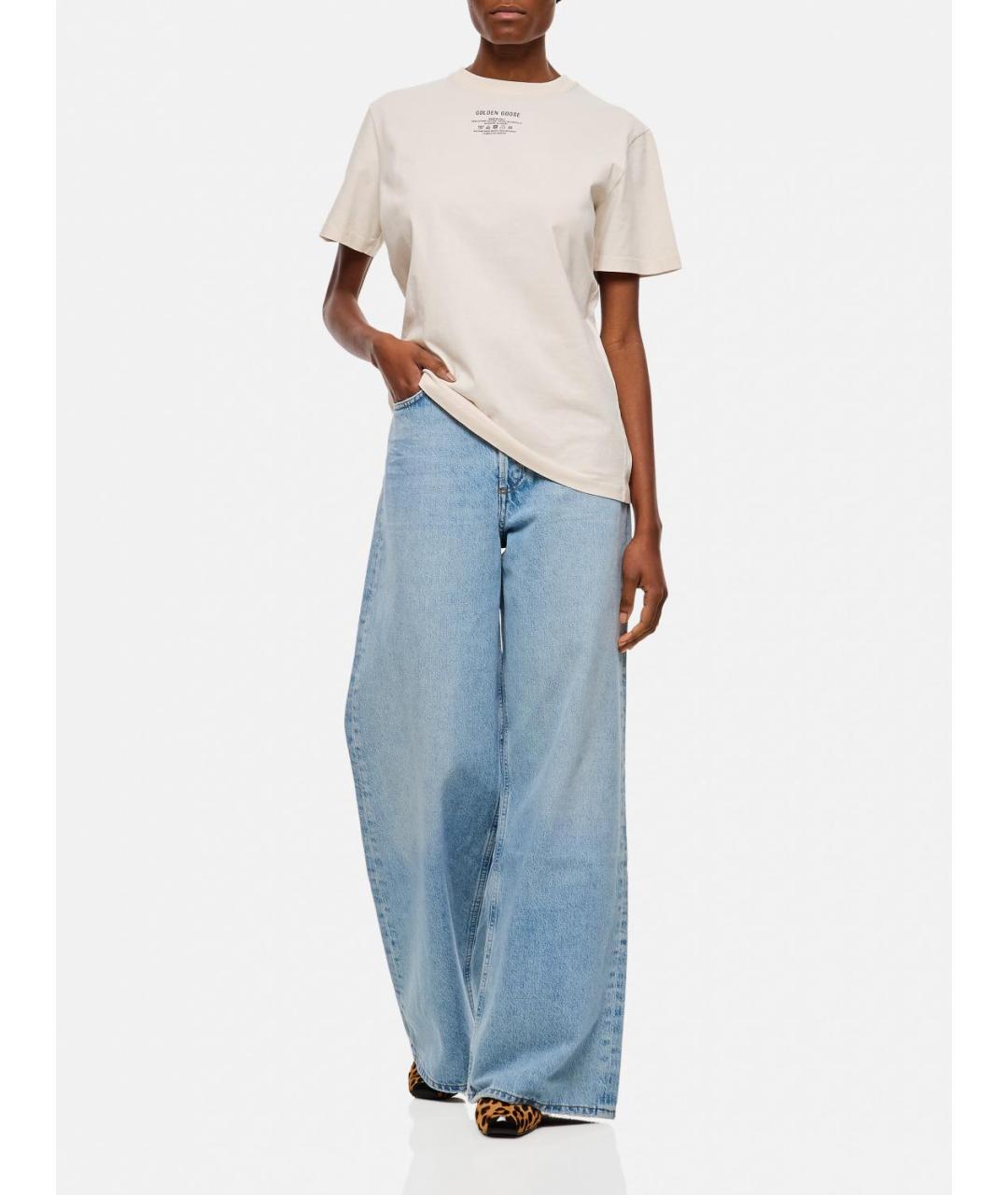 GOLDEN GOOSE DELUXE BRAND Бежевая футболка, фото 3