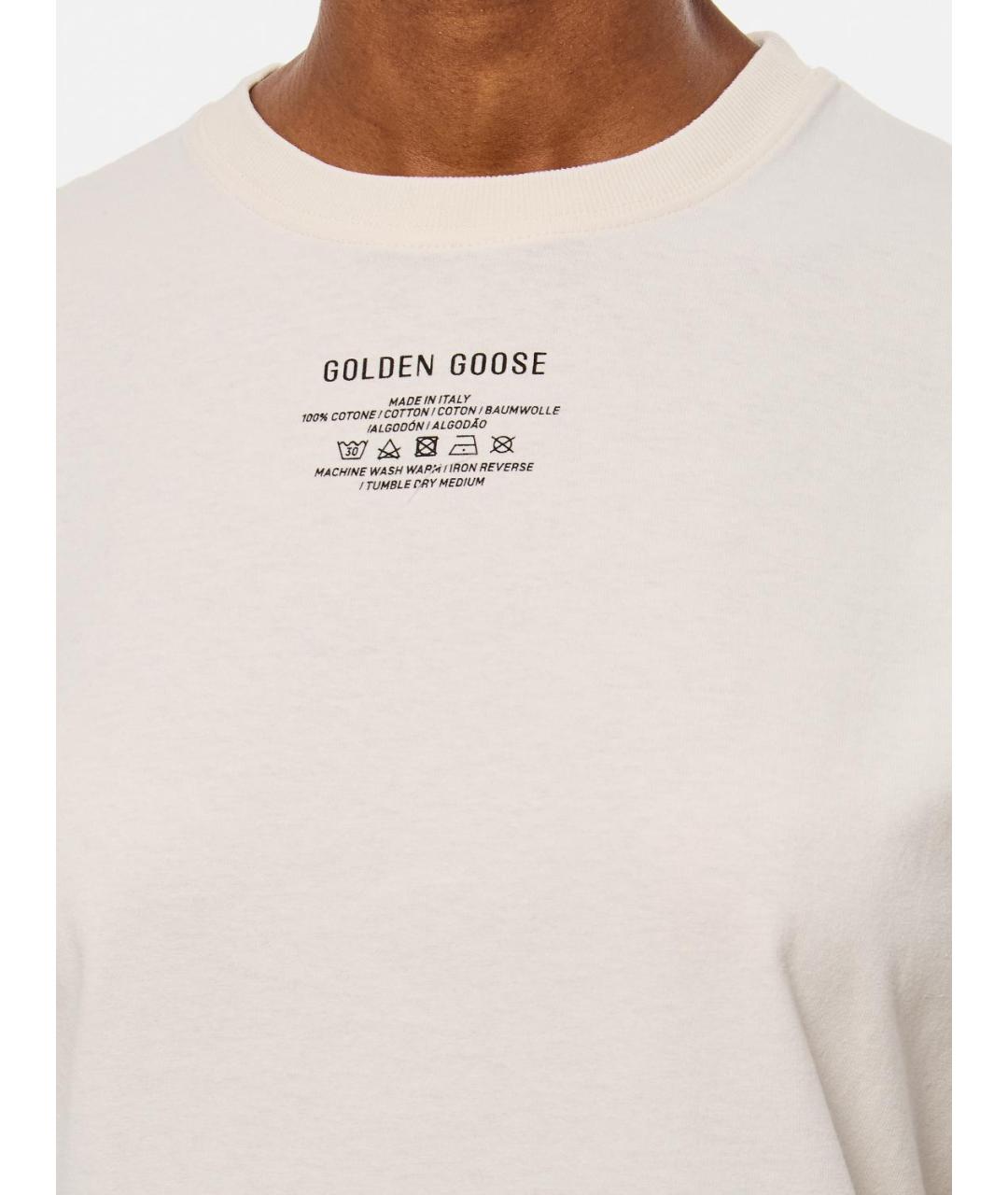 GOLDEN GOOSE DELUXE BRAND Бежевая футболка, фото 5