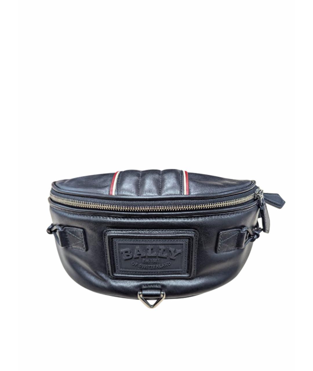 BALLY Черная кожаная поясная сумка, фото 1