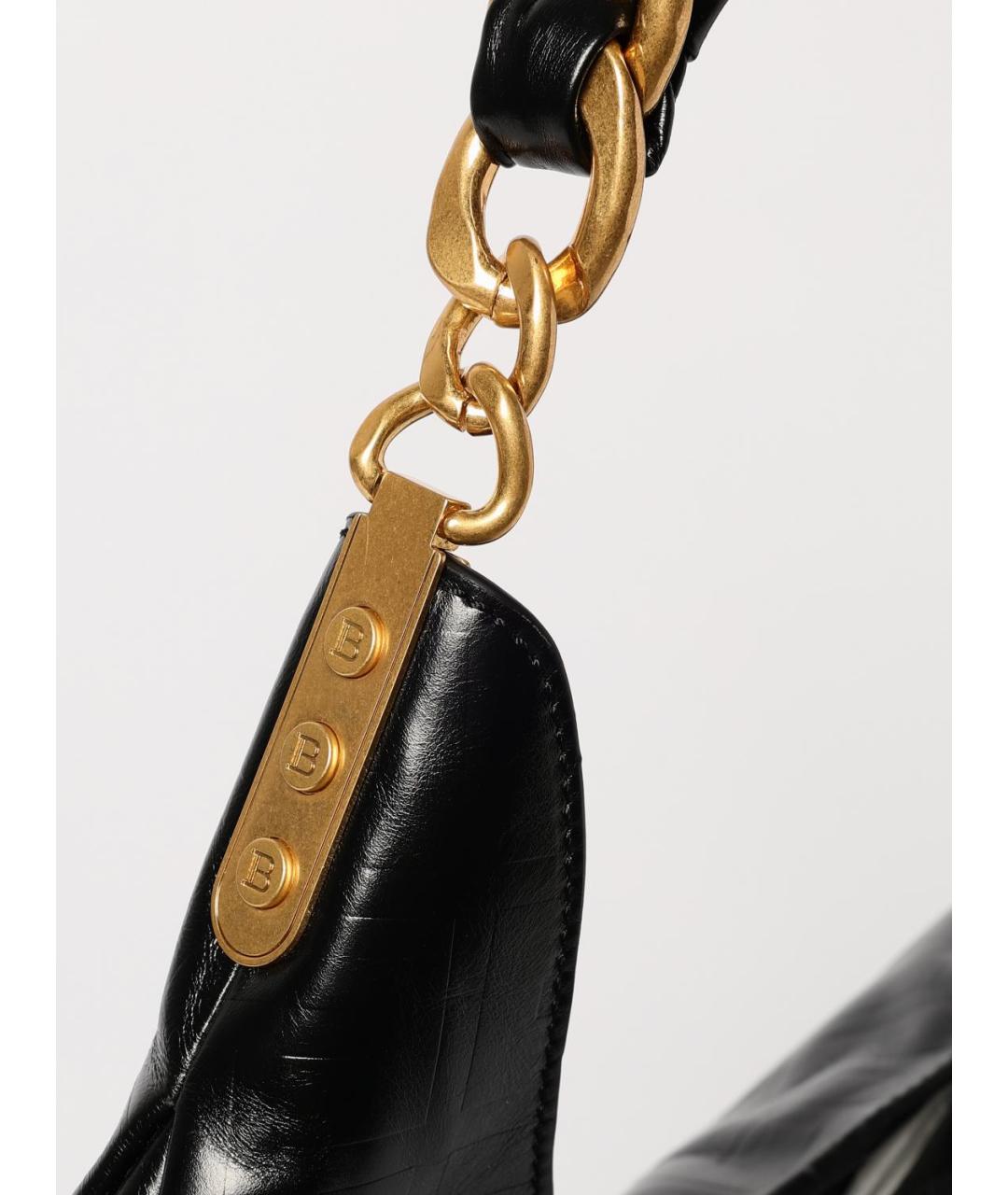 BALMAIN Черная кожаная сумка через плечо, фото 4