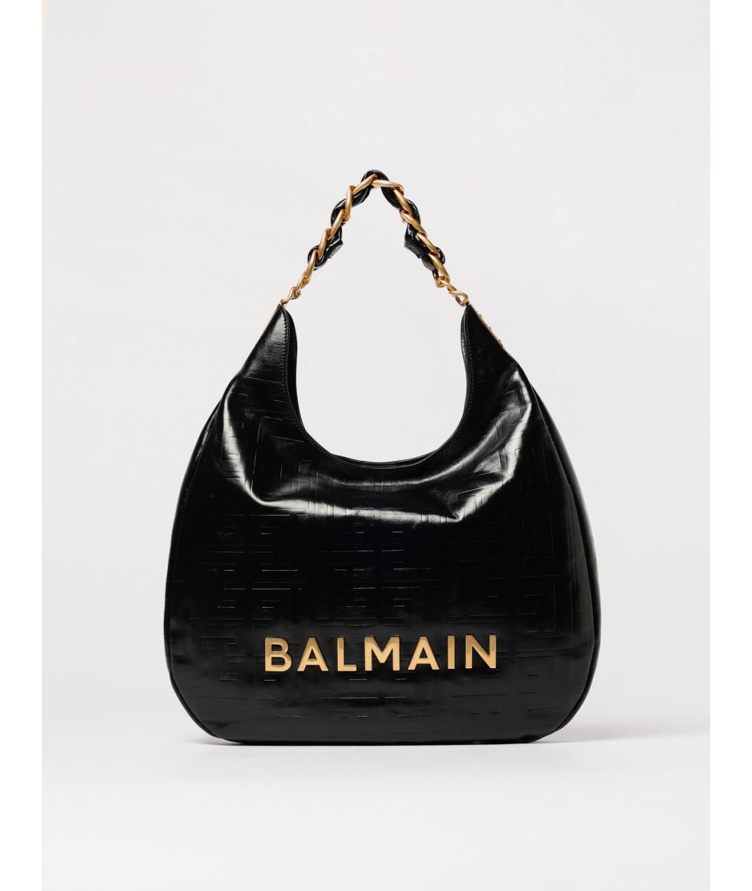BALMAIN Черная кожаная сумка через плечо, фото 6