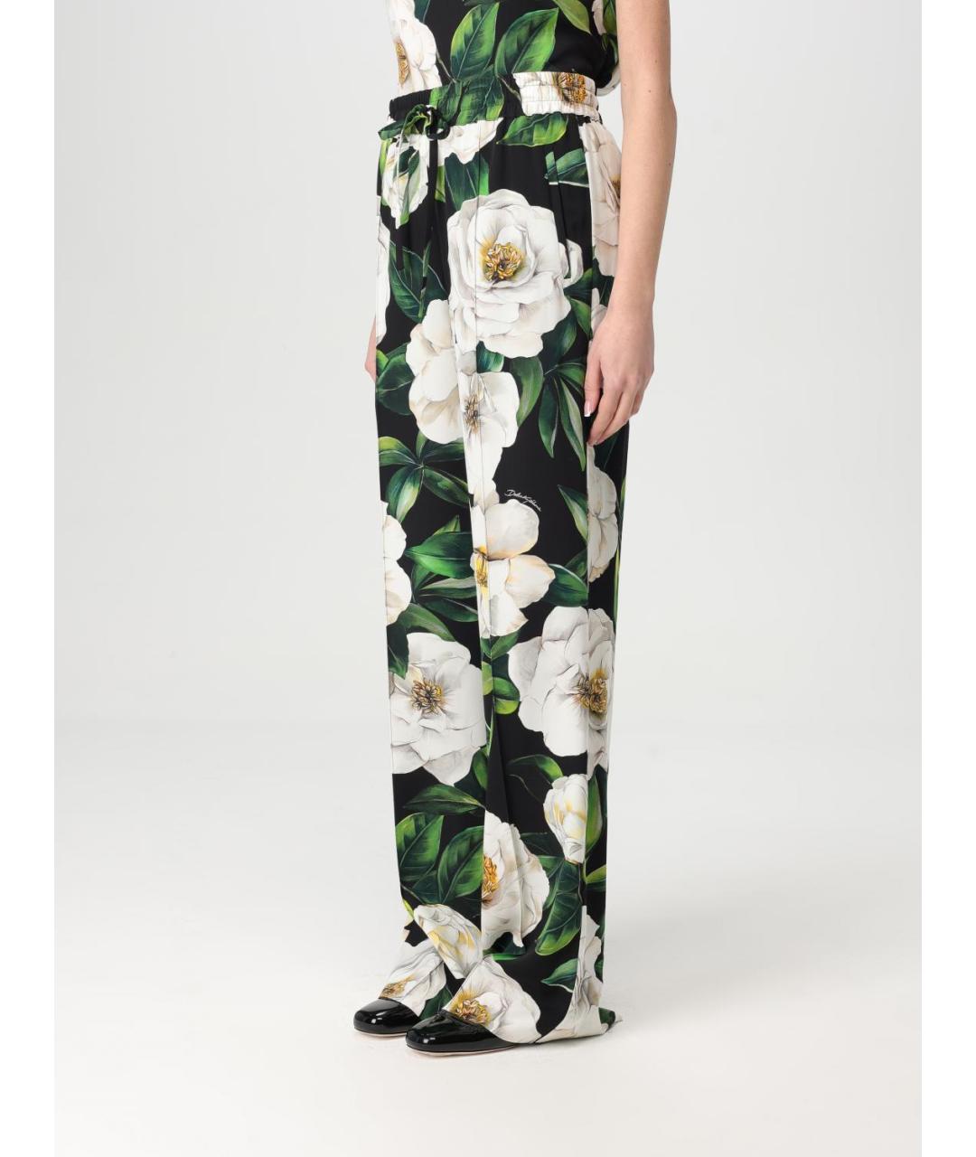 DOLCE&GABBANA Мульти хлопко-эластановые прямые брюки, фото 5
