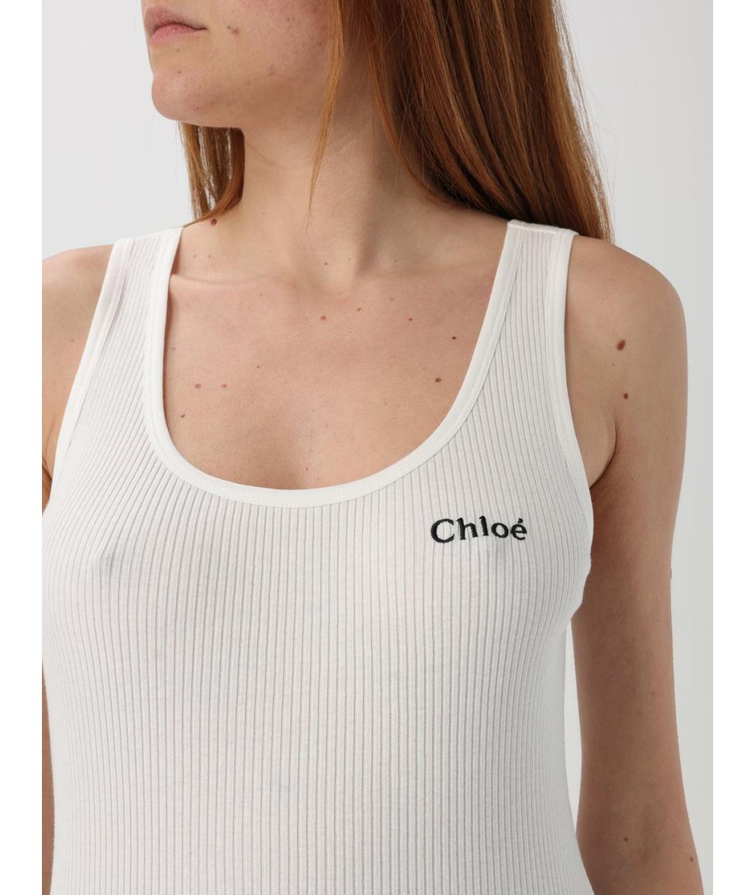 CHLOE Белая хлопковая майка, фото 5