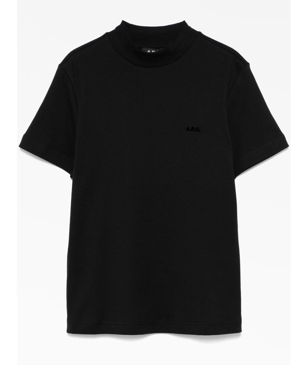 A.P.C. Черная хлопковая футболка, фото 5