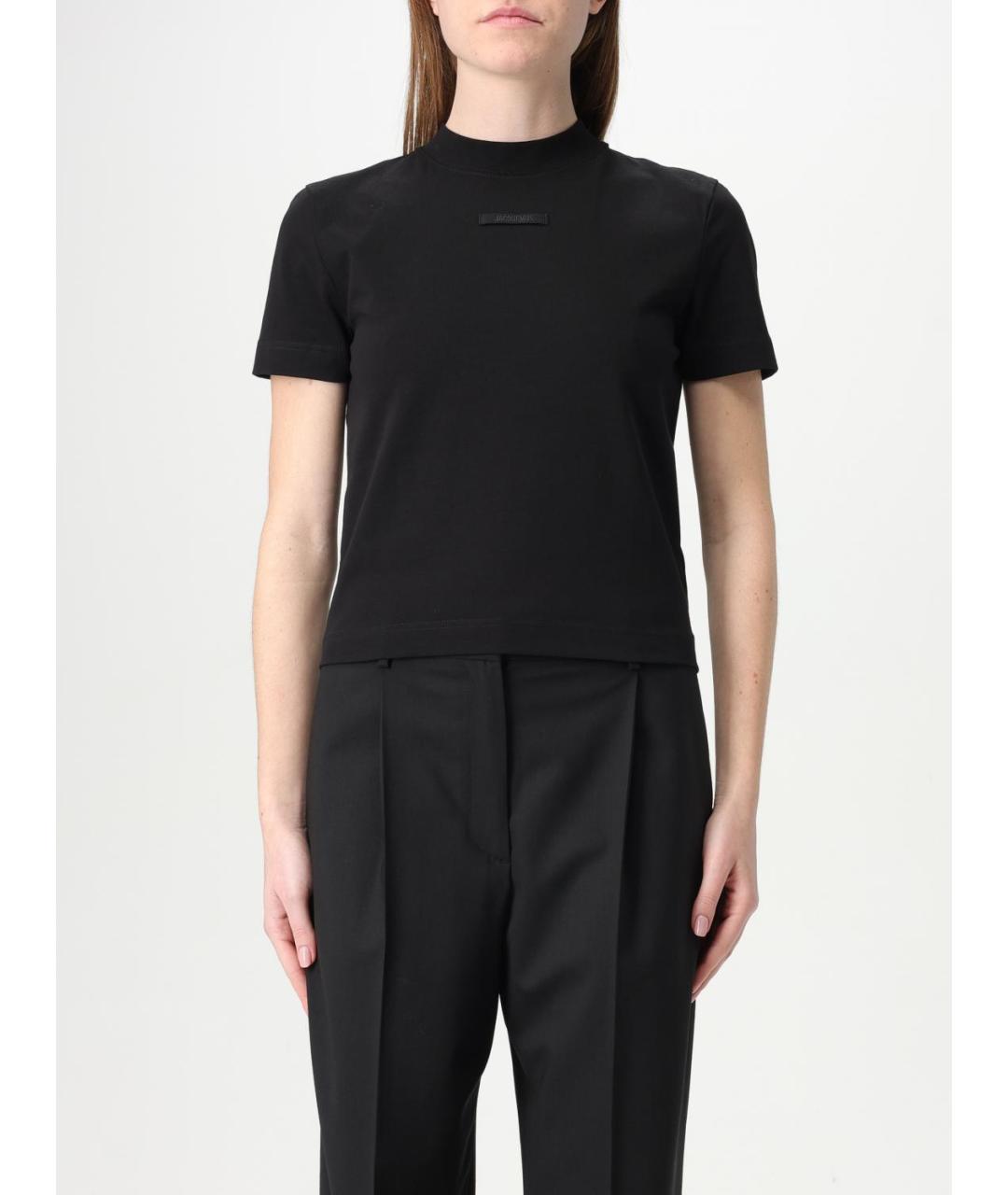 JACQUEMUS Черная хлопковая футболка, фото 2
