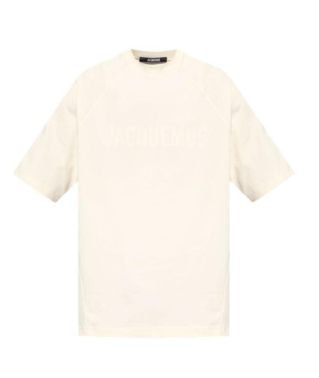 JACQUEMUS Бежевая хлопковая футболка, фото 1
