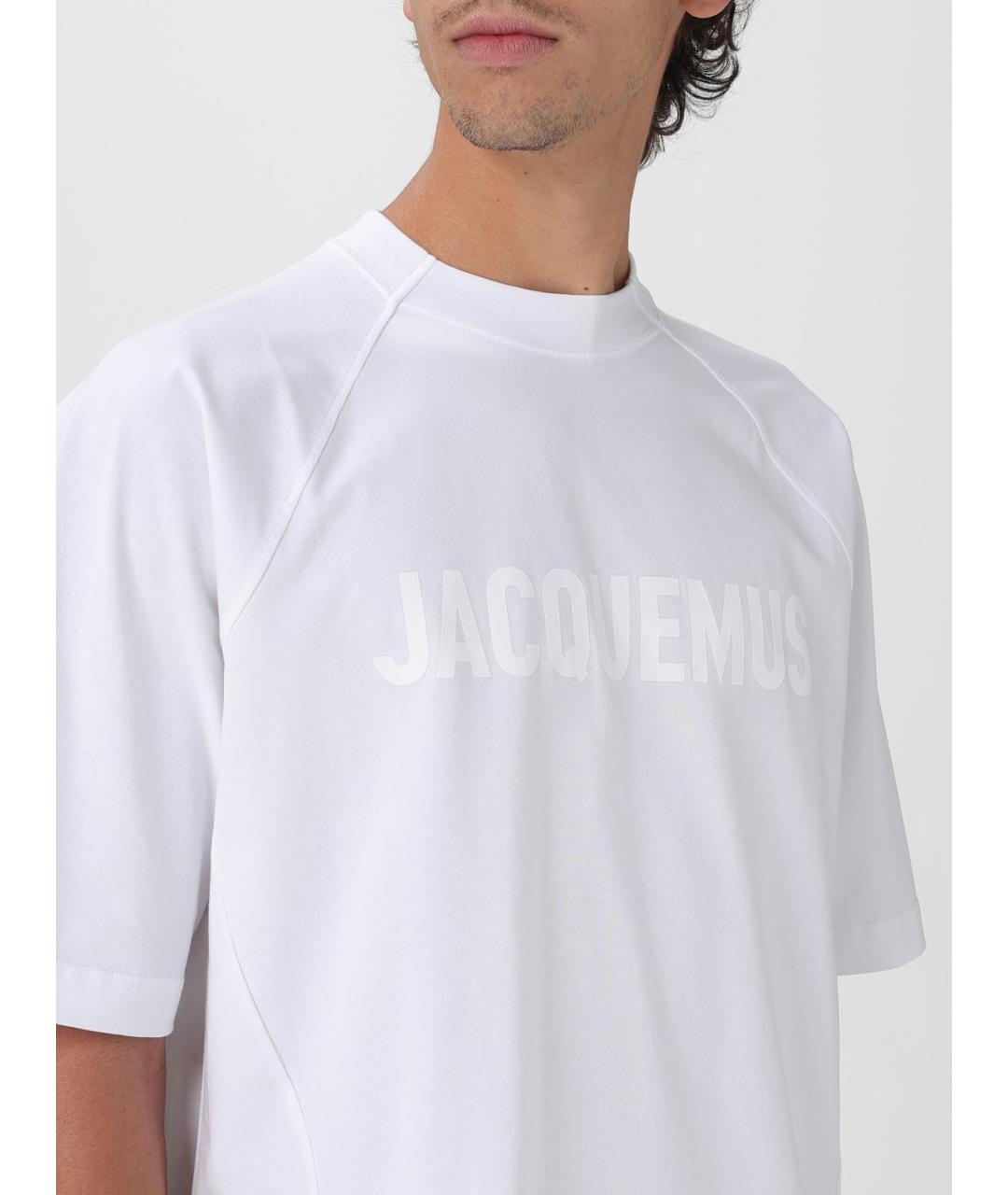 JACQUEMUS Белая хлопковая футболка, фото 6