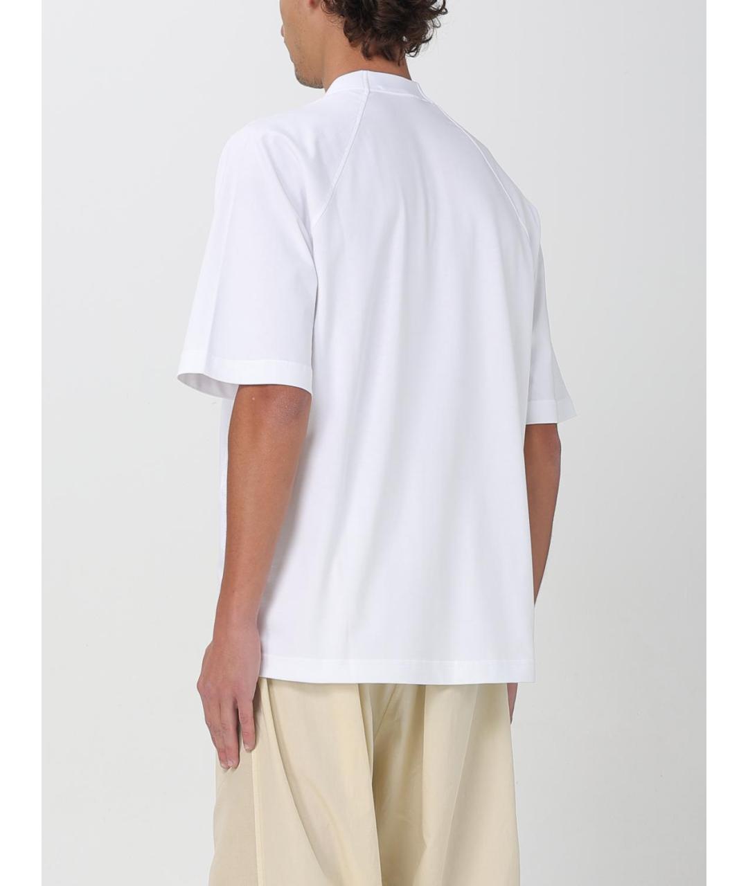 JACQUEMUS Белая хлопковая футболка, фото 4