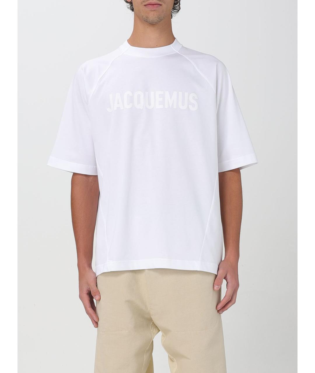 JACQUEMUS Белая хлопковая футболка, фото 2