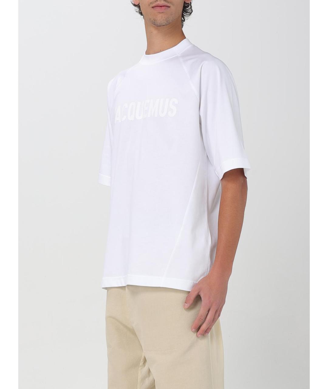 JACQUEMUS Белая хлопковая футболка, фото 5
