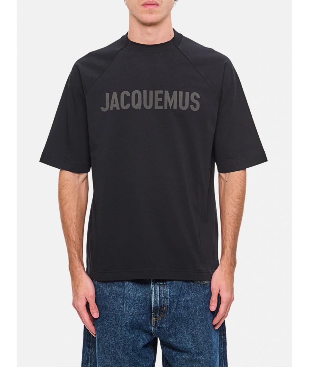 JACQUEMUS Черная хлопковая футболка, фото 2