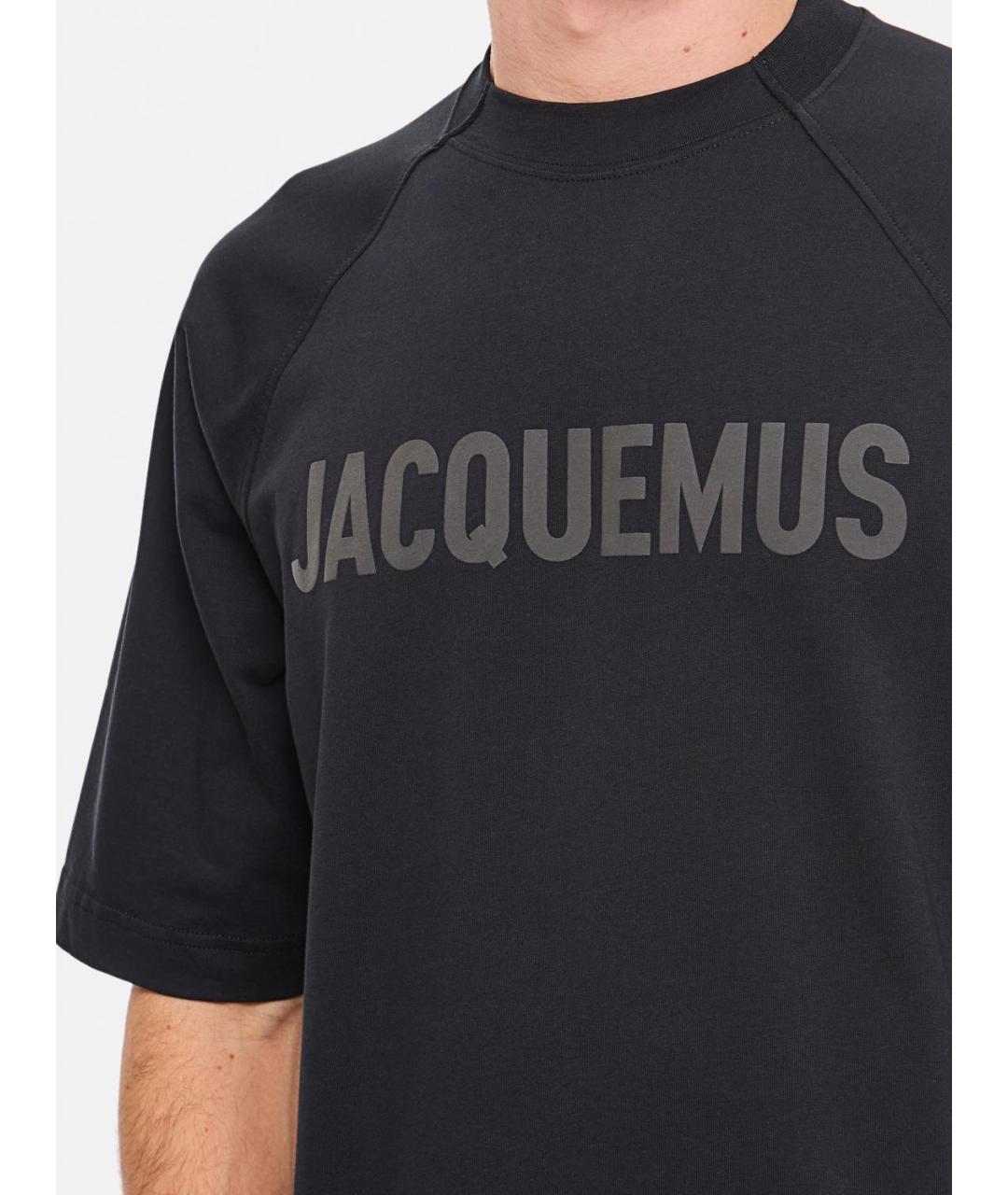 JACQUEMUS Черная хлопковая футболка, фото 5