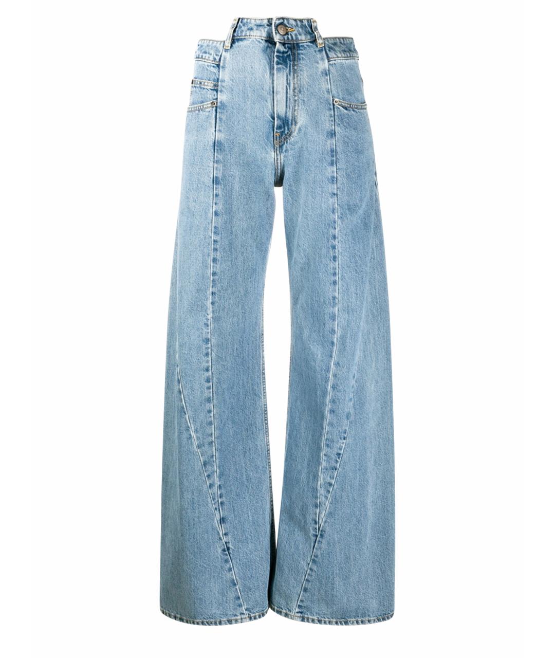 MAISON MARGIELA Голубые хлопковые прямые джинсы, фото 1