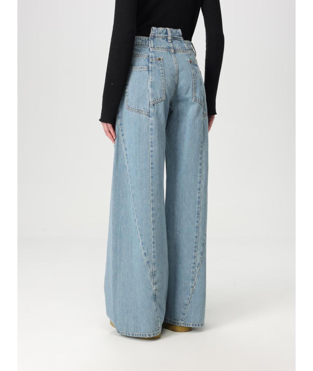 MAISON MARGIELA Голубые хлопковые прямые джинсы, фото 4