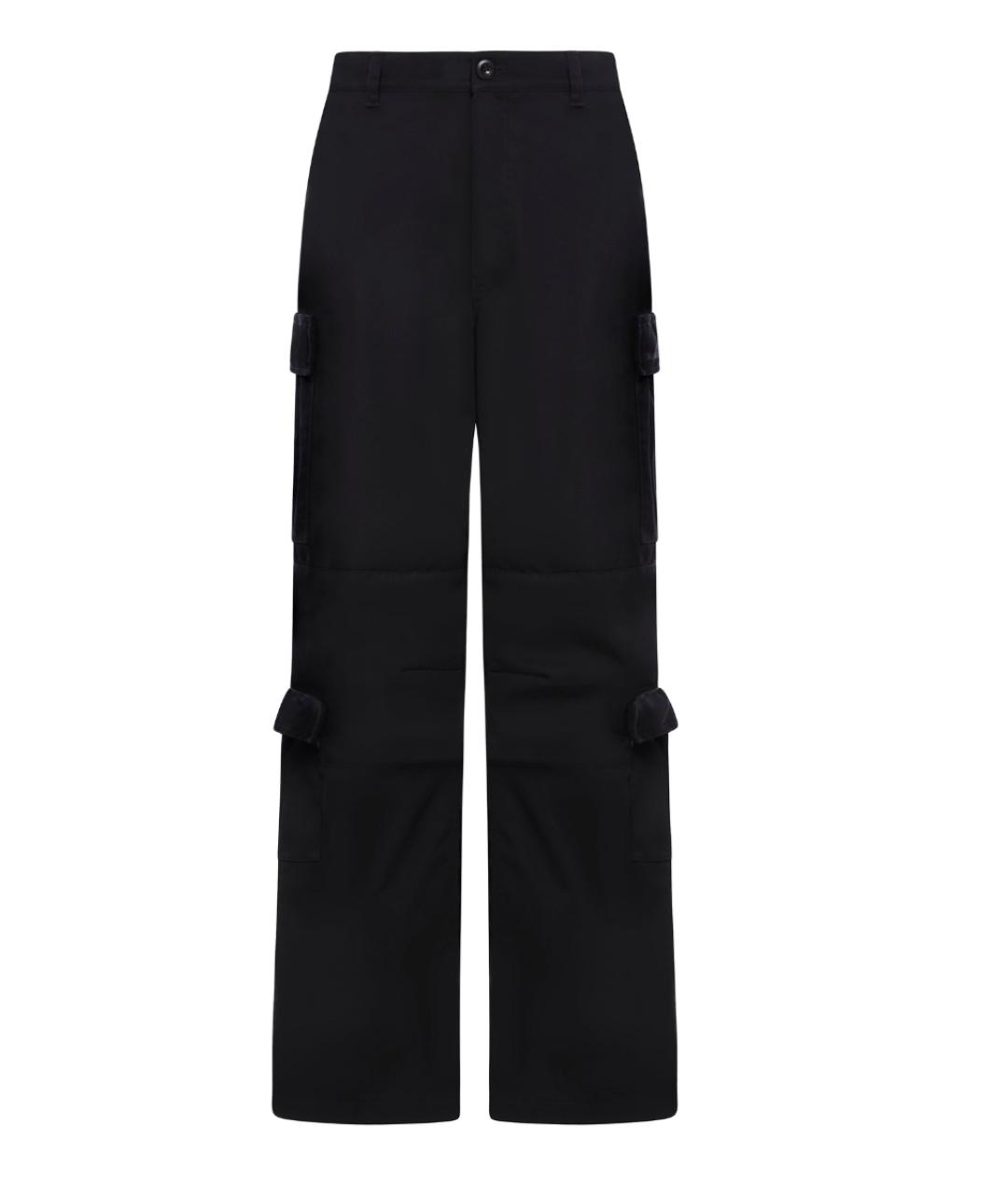 BALENCIAGA Черные полиэстеровые прямые брюки, фото 1