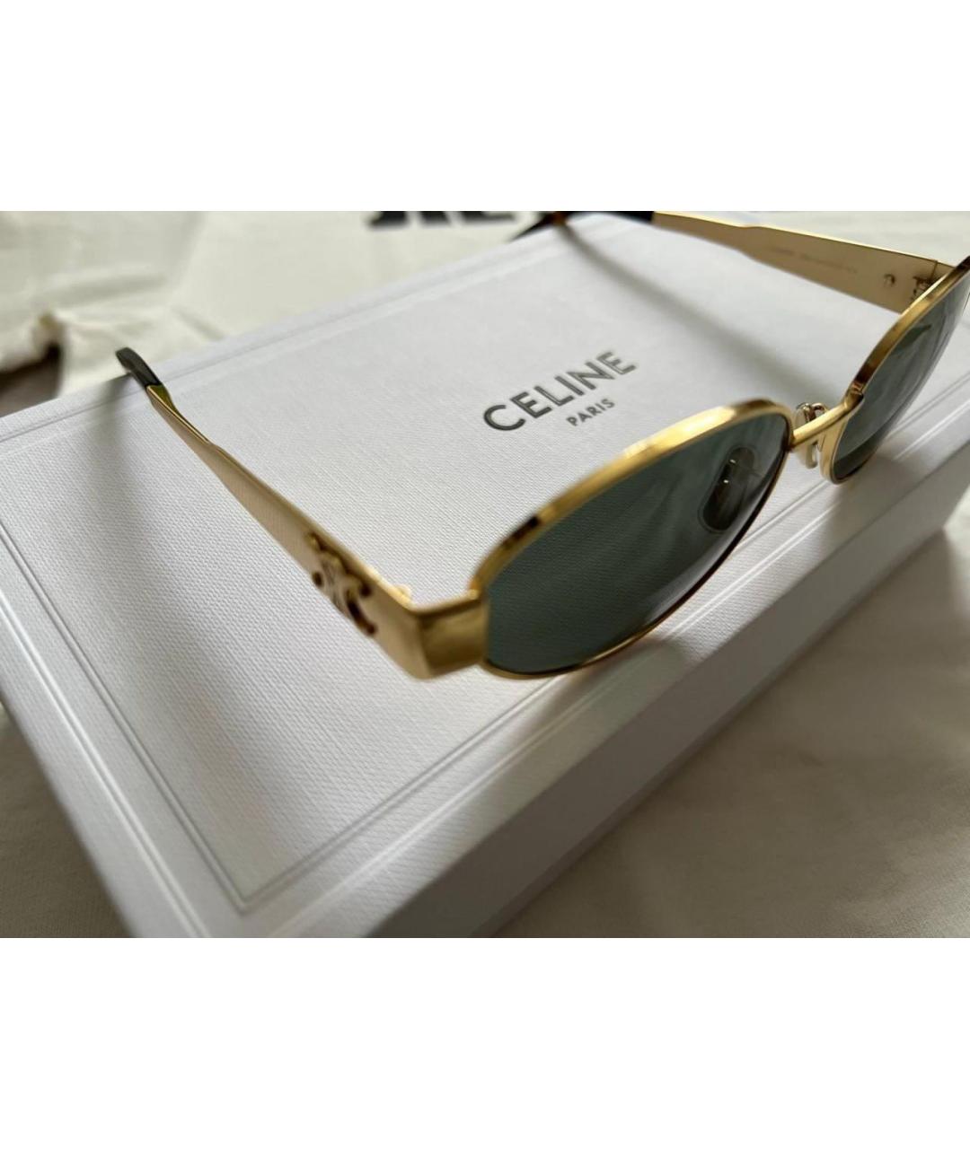 CELINE Золотые металлические солнцезащитные очки, фото 8