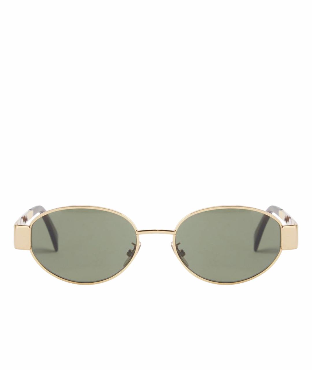 CELINE Золотые металлические солнцезащитные очки, фото 1