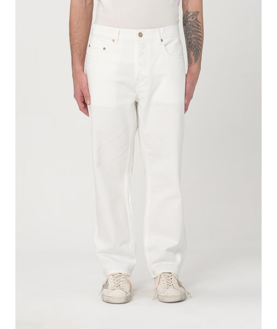 GOLDEN GOOSE DELUXE BRAND Белые хлопковые прямые джинсы, фото 2