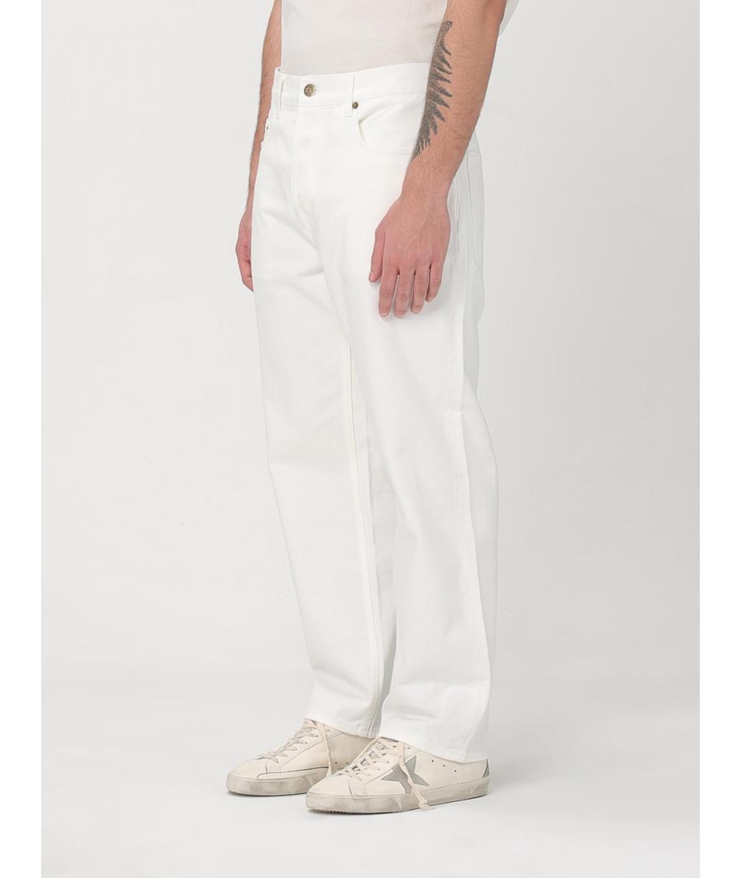 GOLDEN GOOSE DELUXE BRAND Белые хлопковые прямые джинсы, фото 5