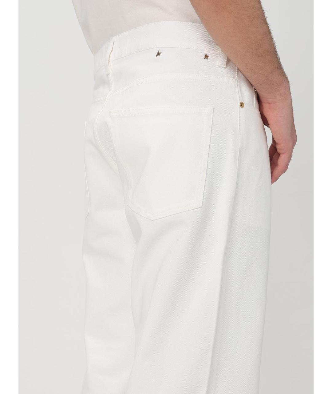 GOLDEN GOOSE DELUXE BRAND Белые хлопковые прямые джинсы, фото 6