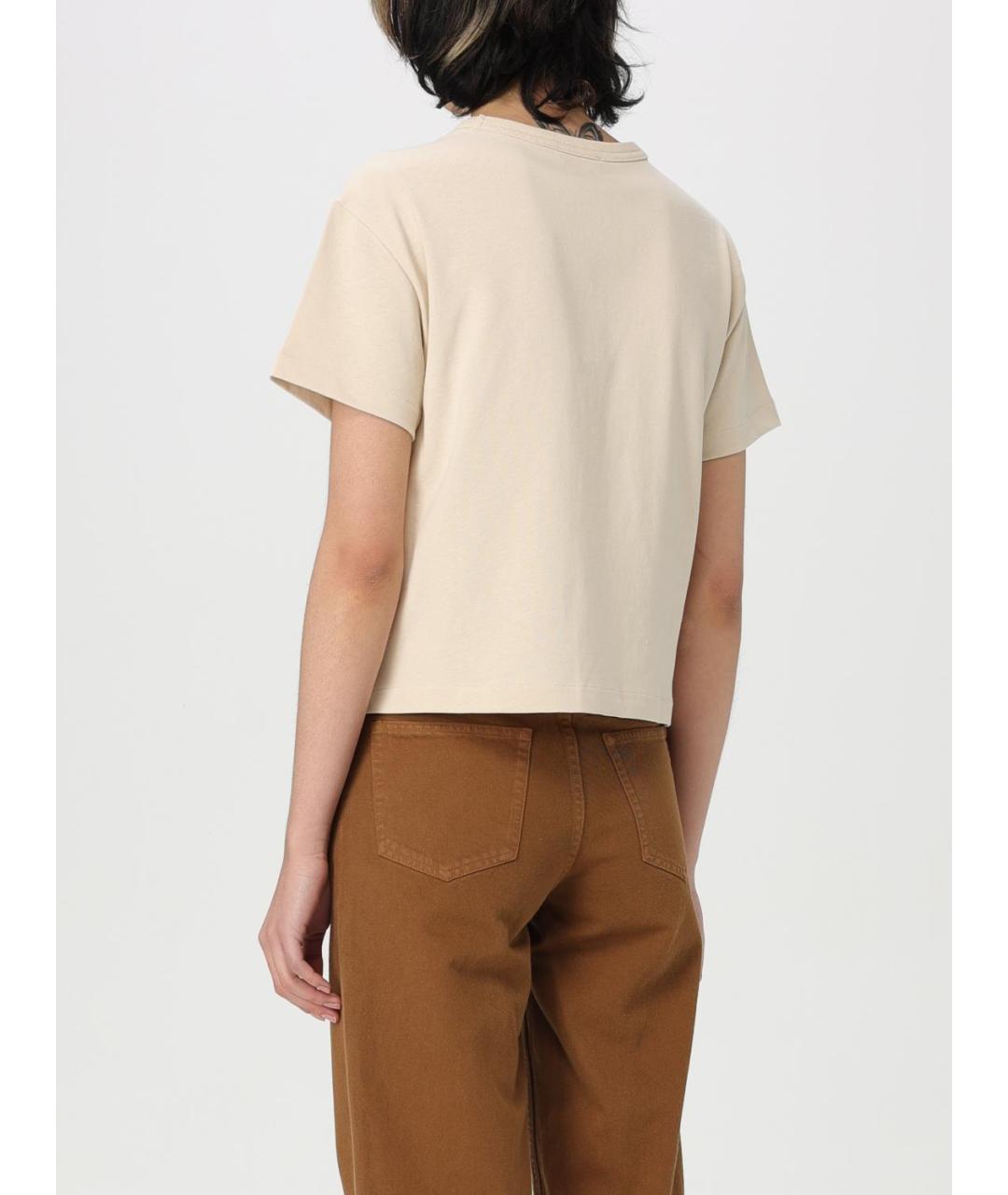 A.P.C. Бежевая хлопковая футболка, фото 3