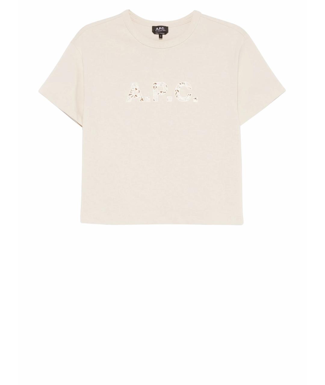 A.P.C. Бежевая хлопковая футболка, фото 1