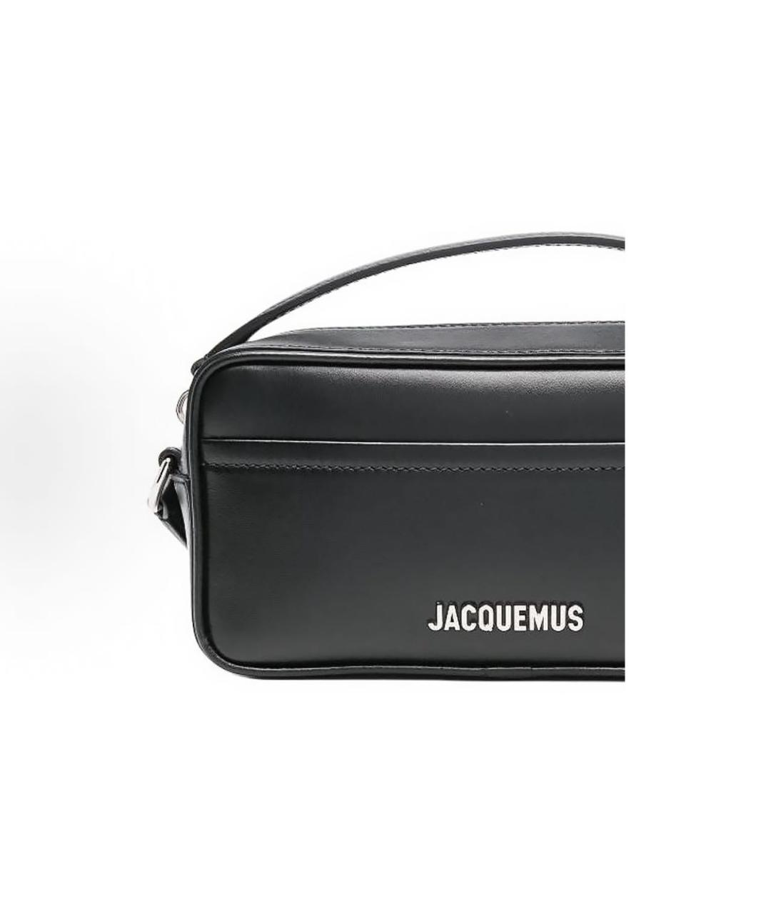 JACQUEMUS Черная кожаная сумка на плечо, фото 4