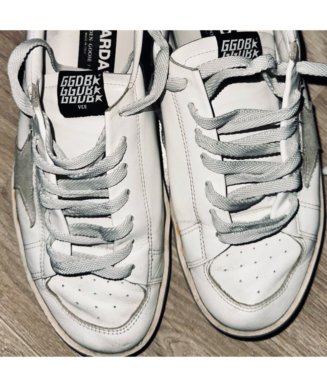 GOLDEN GOOSE DELUXE BRAND Белые кожаные низкие кроссовки / кеды, фото 4