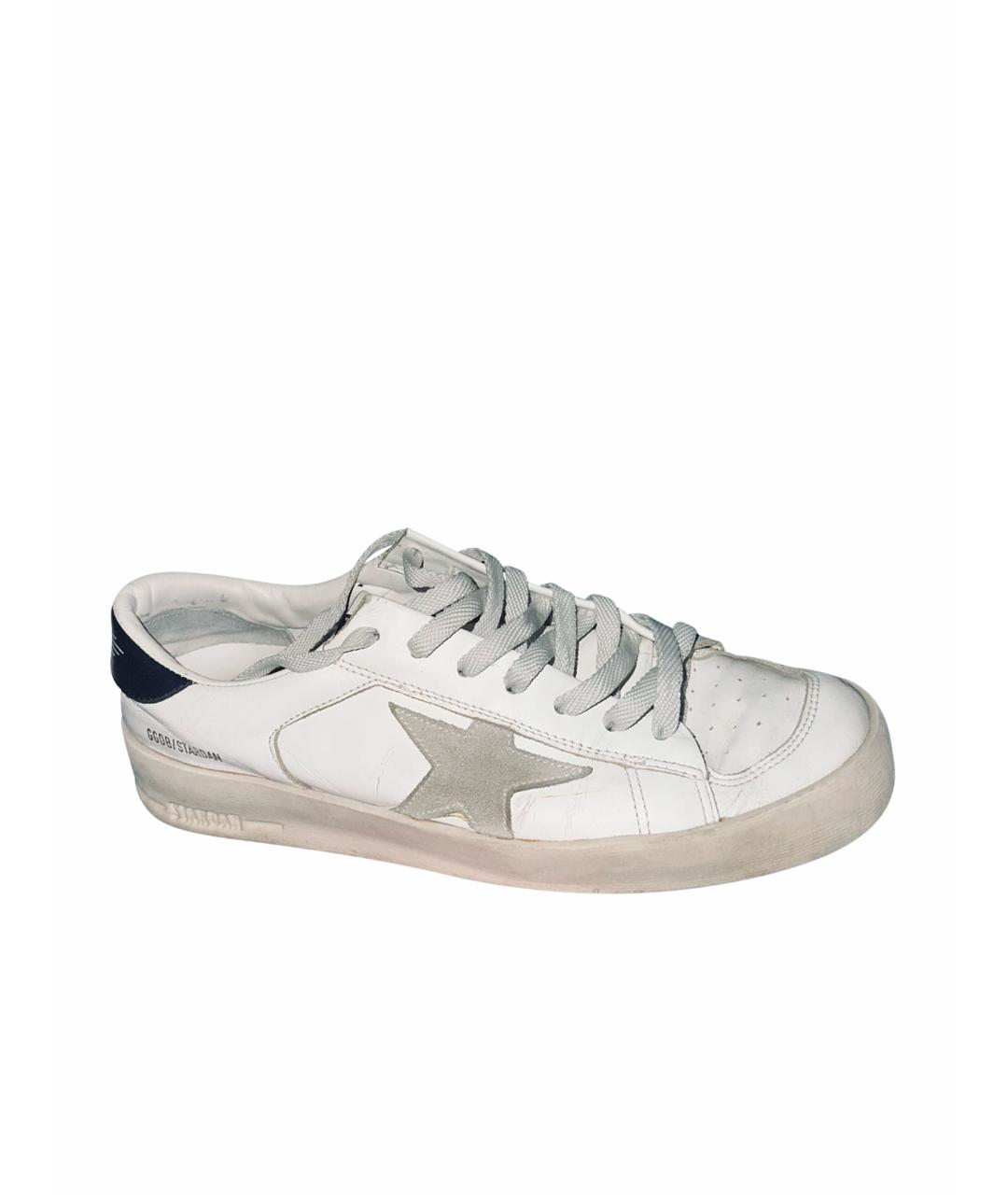 GOLDEN GOOSE DELUXE BRAND Белые кожаные низкие кроссовки / кеды, фото 1
