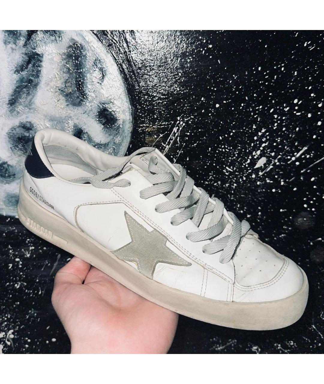 GOLDEN GOOSE DELUXE BRAND Белые кожаные низкие кроссовки / кеды, фото 5