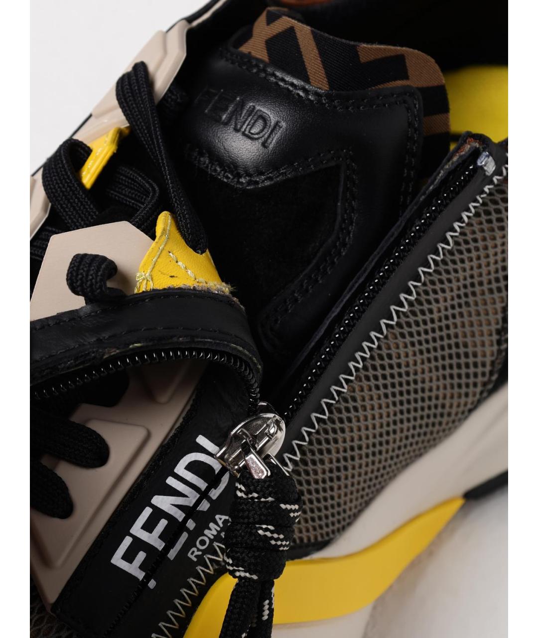FENDI Мульти синтетические низкие кроссовки / кеды, фото 4