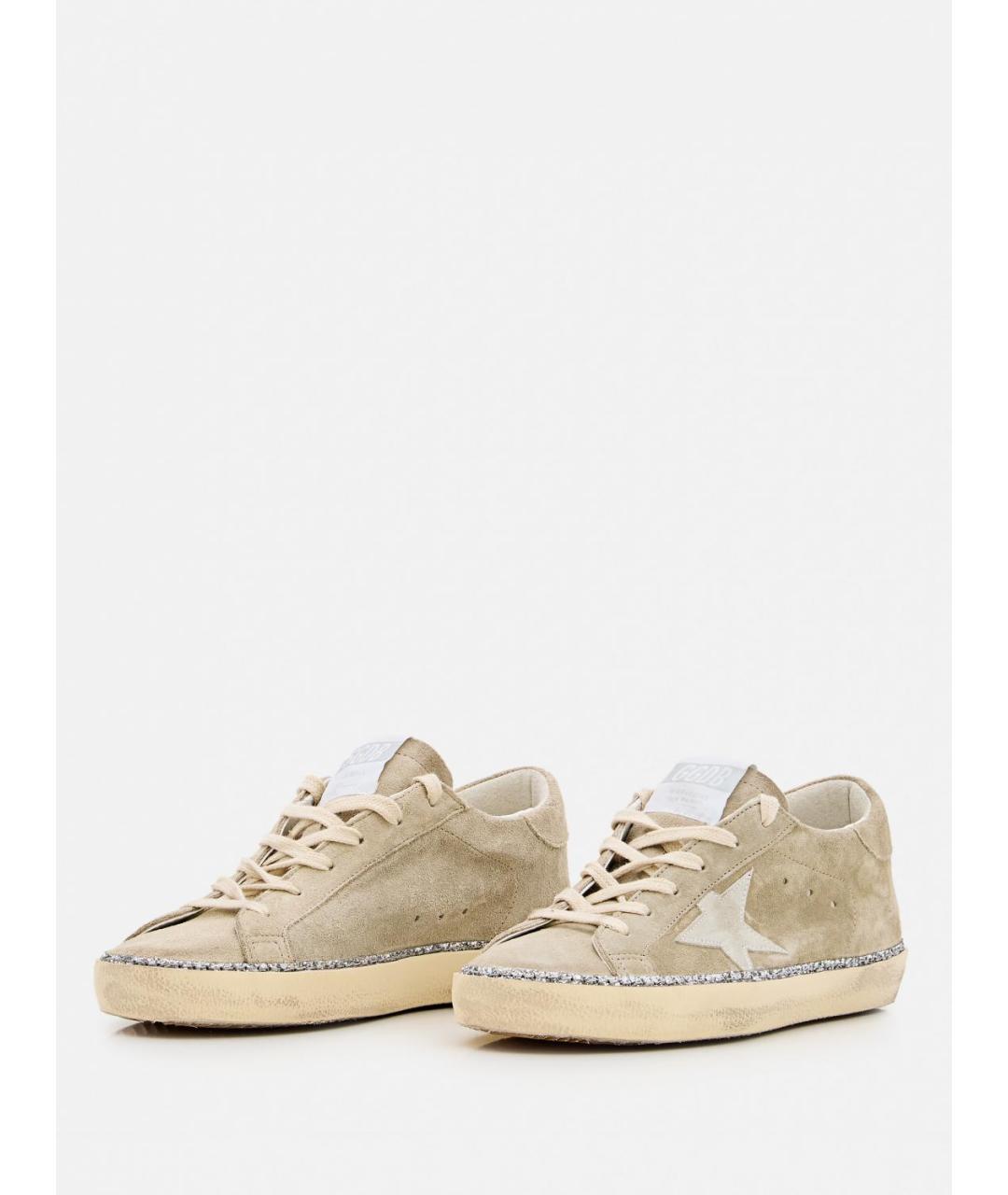 GOLDEN GOOSE DELUXE BRAND Бежевые кожаные кеды, фото 2
